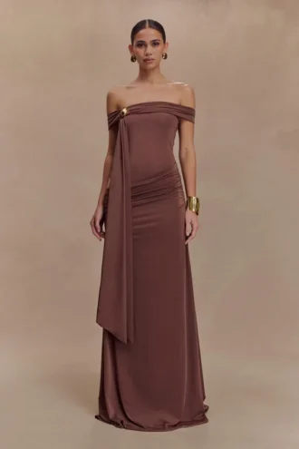Oliver Slinky Maxi Dress – Chocolate