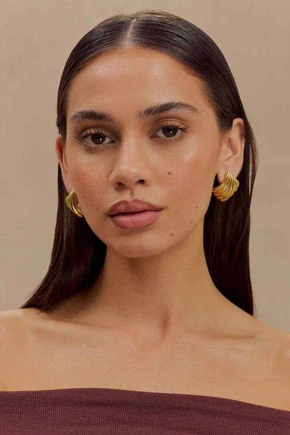 Olympia Textured Square Earrings – Gold Olympia Textured Square Earrings – Gold