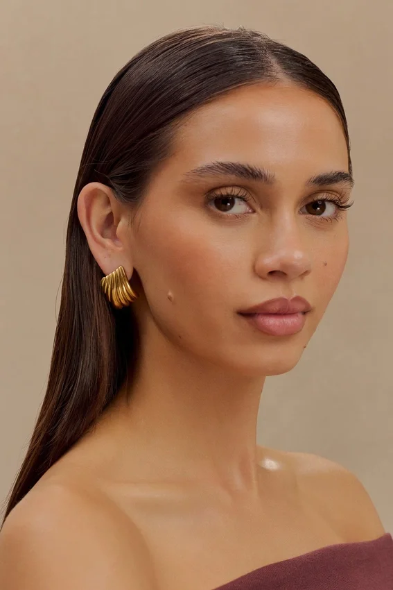 Olympia Textured Square Earrings – Gold Olympia Textured Square Earrings – Gold