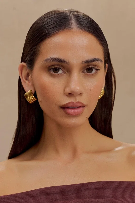 Olympia Textured Square Earrings – Gold Olympia Textured Square Earrings – Gold