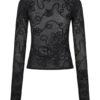 Omari Embroidery Long Sleeve Knit Top – Black Omari Embroidery Long Sleeve Knit Top – Black