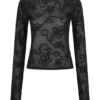 Omari Embroidery Long Sleeve Knit Top – Black Omari Embroidery Long Sleeve Knit Top – Black