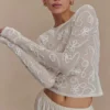 Omari Embroidery Long Sleeve Knit Top – Ivory Omari Embroidery Long Sleeve Knit Top – Ivory