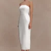 Ophelia Peplum Satin Maxi Dress – Ivory Ophelia Peplum Satin Maxi Dress – Ivory