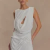 Oria Chiffon Mini Dress – White