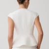 Oriana Linen Button Vest – White Oriana Linen Button Vest – White