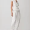 Oriana Linen Button Vest – White Oriana Linen Button Vest – White