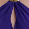 Ozias Halter Semi Sheer Knit Maxi Dress – Deep Purple