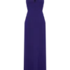 Ozias Halter Semi Sheer Knit Maxi Dress – Deep Purple