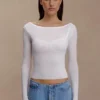 Paedyn Merino Wool Ribbed Long Sleeve Top – Ivory Paedyn Merino Wool Ribbed Long Sleeve Top – Ivory