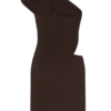 Paisley Slinky And Diamante Mini Dress – Chocolate