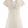 Pascale Off Shoulder Denim Mini Dress – White