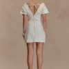 Pascale Off Shoulder Denim Mini Dress – White