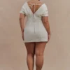Pascale Off Shoulder Denim Mini Dress – White