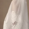 Paulette Lace Trim Veil – White Paulette Lace Trim Veil – White