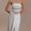 Paulina Cut Out Strapless Maxi Dress – White Paulina Cut Out Strapless Maxi Dress – White