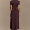 Pearson Short Sleeve Knit Midi Dress – Chocolate Pearson Short Sleeve Knit Midi Dress – Chocolate