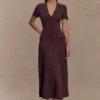 Pearson Short Sleeve Knit Midi Dress – Chocolate Pearson Short Sleeve Knit Midi Dress – Chocolate