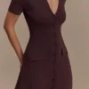 Pearson Short Sleeve Knit Midi Dress – Chocolate Pearson Short Sleeve Knit Midi Dress – Chocolate