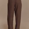 Penelope Pleated High Waisted Pants – Chocolate Penelope Pleated High Waisted Pants – Chocolate