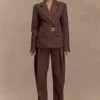Penelope Pleated High Waisted Pants – Chocolate Penelope Pleated High Waisted Pants – Chocolate