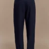 Penelope Pleated High Waisted Pants – Dark Navy