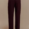 Penelope Pleated High Waisted Pants – Mahogany