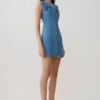 Penn Button Front Denim Mini Dress – Summer Blue Penn Button Front Denim Mini Dress – Summer Blue