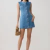 Penn Button Front Denim Mini Dress – Summer Blue Penn Button Front Denim Mini Dress – Summer Blue