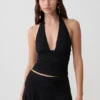 Peregrine Modal Gathered Halter Top – Black Peregrine Modal Gathered Halter Top – Black
