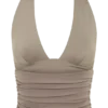 Peregrine Modal Gathered Halter Top – Neutral