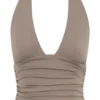Peregrine Modal Gathered Halter Top – Neutral