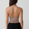Peregrine Modal Gathered Halter Top – Neutral