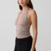 Peregrine Modal Gathered Halter Top – Neutral