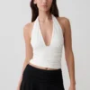 Peregrine Modal Gathered Halter Top – White
