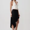 Talise Modal Hankie Midi Skirt – Black