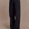 Perrie Mid Rise Straight Leg Tie Jeans – Washed Black