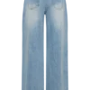 Perrie Mid Rise Straight Leg Tie Jeans – Washed Light Blue