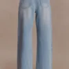Perrie Mid Rise Straight Leg Tie Jeans – Washed Light Blue