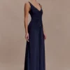 Perrie Slinky Ruched Maxi Dress – Ink Blue Perrie Slinky Ruched Maxi Dress – Ink Blue