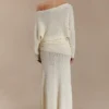 Petra Ruched Knit Maxi Skirt – Ivory Petra Ruched Knit Maxi Skirt – Ivory