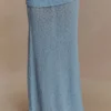 Petra Ruched Knit Maxi Skirt – Light Blue Petra Ruched Knit Maxi Skirt – Light Blue