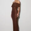 Phi Multi-Wear Cowl Diamante Maxi Dress – Chocolate Phi Multi-Wear Cowl Diamante Maxi Dress – Chocolate