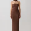 Phi Multi-Wear Cowl Diamante Maxi Dress – Chocolate Phi Multi-Wear Cowl Diamante Maxi Dress – Chocolate
