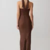Phi Multi-Wear Cowl Diamante Maxi Dress – Chocolate Phi Multi-Wear Cowl Diamante Maxi Dress – Chocolate