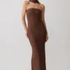 Phi Multi-Wear Cowl Diamante Maxi Dress – Chocolate Phi Multi-Wear Cowl Diamante Maxi Dress – Chocolate