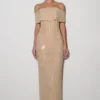 Phi Multi-Wear Cowl Diamante Maxi Dress – Gold Phi Multi-Wear Cowl Diamante Maxi Dress – Gold