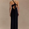 Philippa Knotted Crepe Maxi Dress – Black Philippa Knotted Crepe Maxi Dress – Black