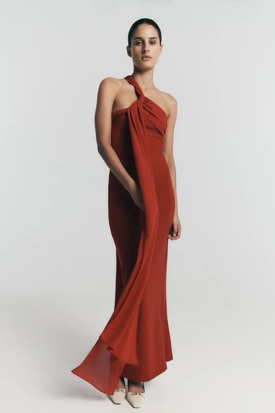 Philippa Knotted Crepe Maxi Dress – Ruby Philippa Knotted Crepe Maxi Dress – Ruby