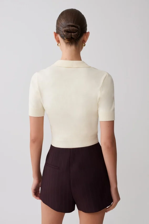 Philly Knit Button Up Top – Ivory Philly Knit Button Up Top – Ivory